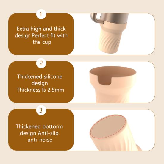 Silicone Cup Cover for 30/40 Oz Tumbler Cup Boot Food-Grade BPA-Free Reusable Durable Bottom Protector