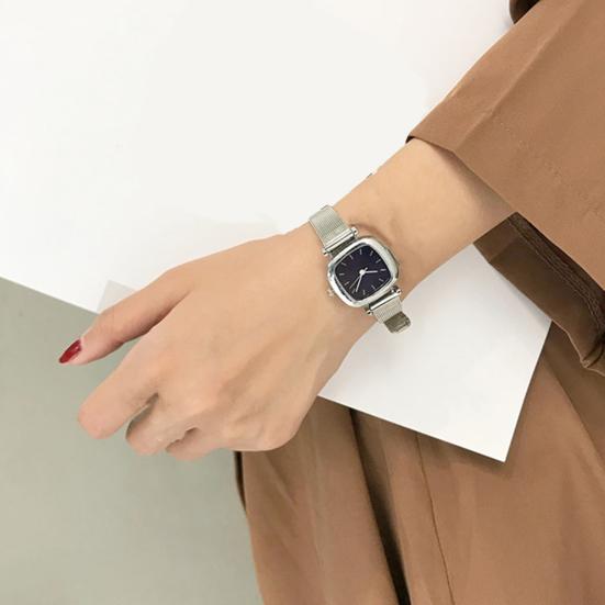 Women Dress Watch Square Dial Adjustable Steel Strap Quartz Movement Female Classic Formal Business Casual Bracelet Wristwatch Fashion Jewelry