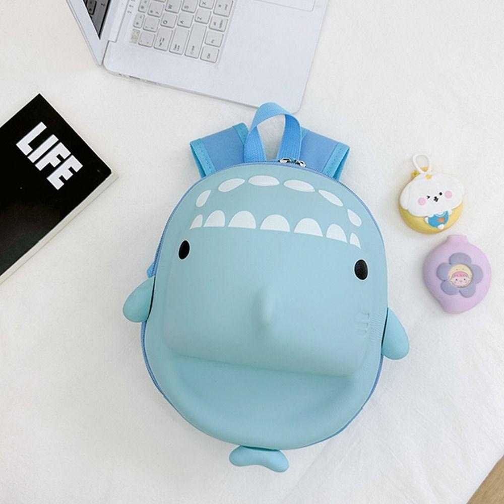 

Милый рюкзак для малышей 3D Яичная скорлупа сумка Kawaii Shark рюкзак для мальчиков и девочек светло-синий