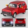 1/32 Scale Lada NIVA Jeeps Diecast Car Model Toy, Pull Back Toy Vehicle with Sound and Light for Kids Toddler Boys Girls Gift Collection