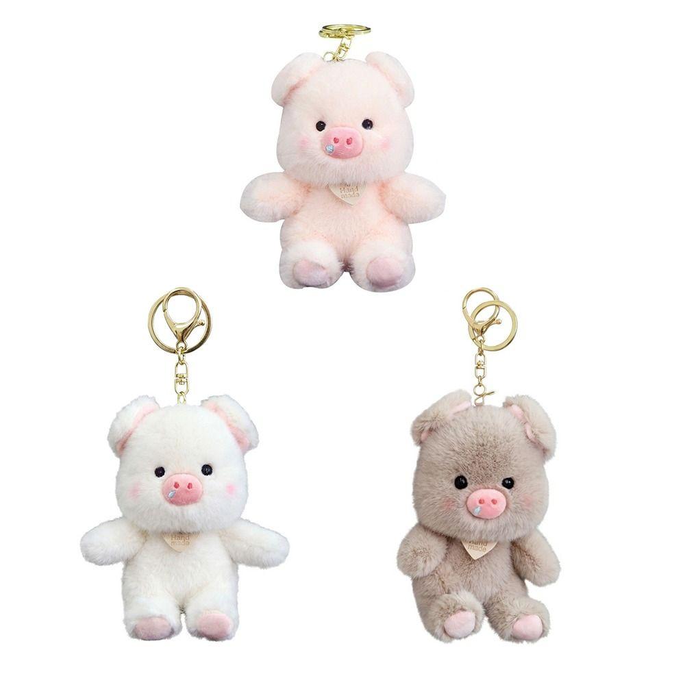 Chubby Plush Pig Keychain Cute Bag Hanging Bag Charm Stuffed Pig Pendant  Bag Key Decoration