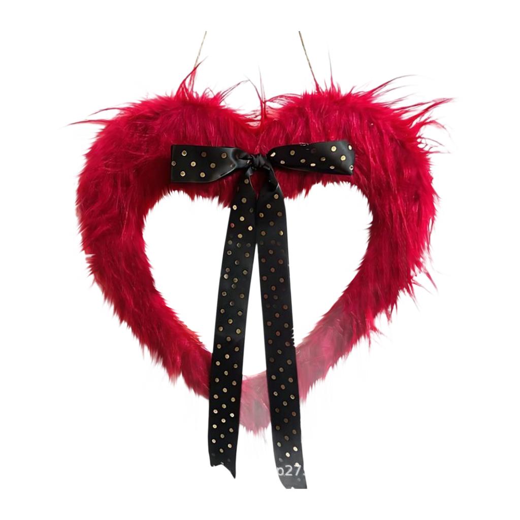 Large Heart,shaped Bow Wreath, Valentine's Day Scene Decoration Props, Valentine's Day Decorative Hanging Ornaments And Display Items.
