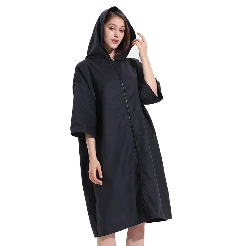 Quick-Dry Surf & Dive Change Robe: Zippered, Absorbent Beach Towel Poncho