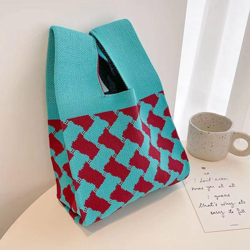 Panda Knit Women's Cross-Border Wrist Tote Handbag