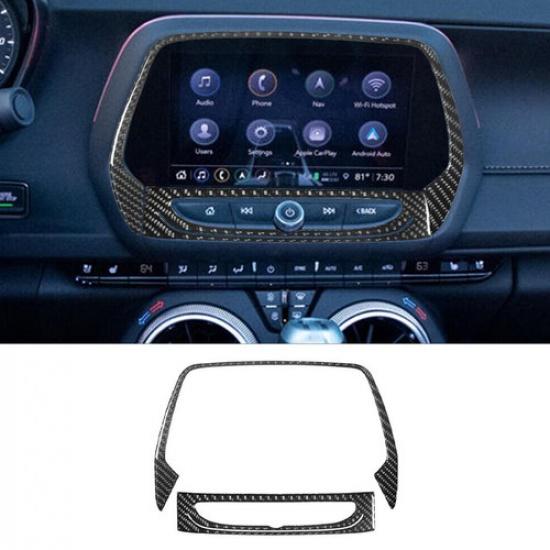 Подходит для Chevrolet Camaro Углеродное волокно Интерьер 8-дюймовый сенсорный экран Накладка-облицовка США