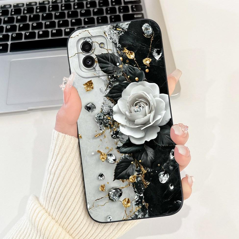 For Samsung Galaxy A03 Case Cover Luxury Fashion Flower Kawaii Cute Shockproof Phone Case For Samsung SM-A035F SM-A035M SM-A035G