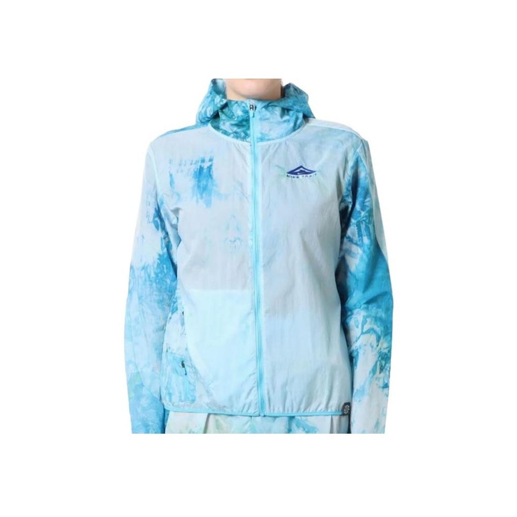 Nike Logo Embroidered Pattern Hoodie Jacket Women jackets Blue DX1042-085