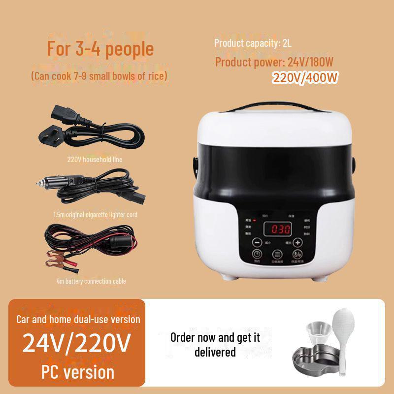 Kompakter 2L Multifunktions-Reiskocher für das Auto (12-24V)
