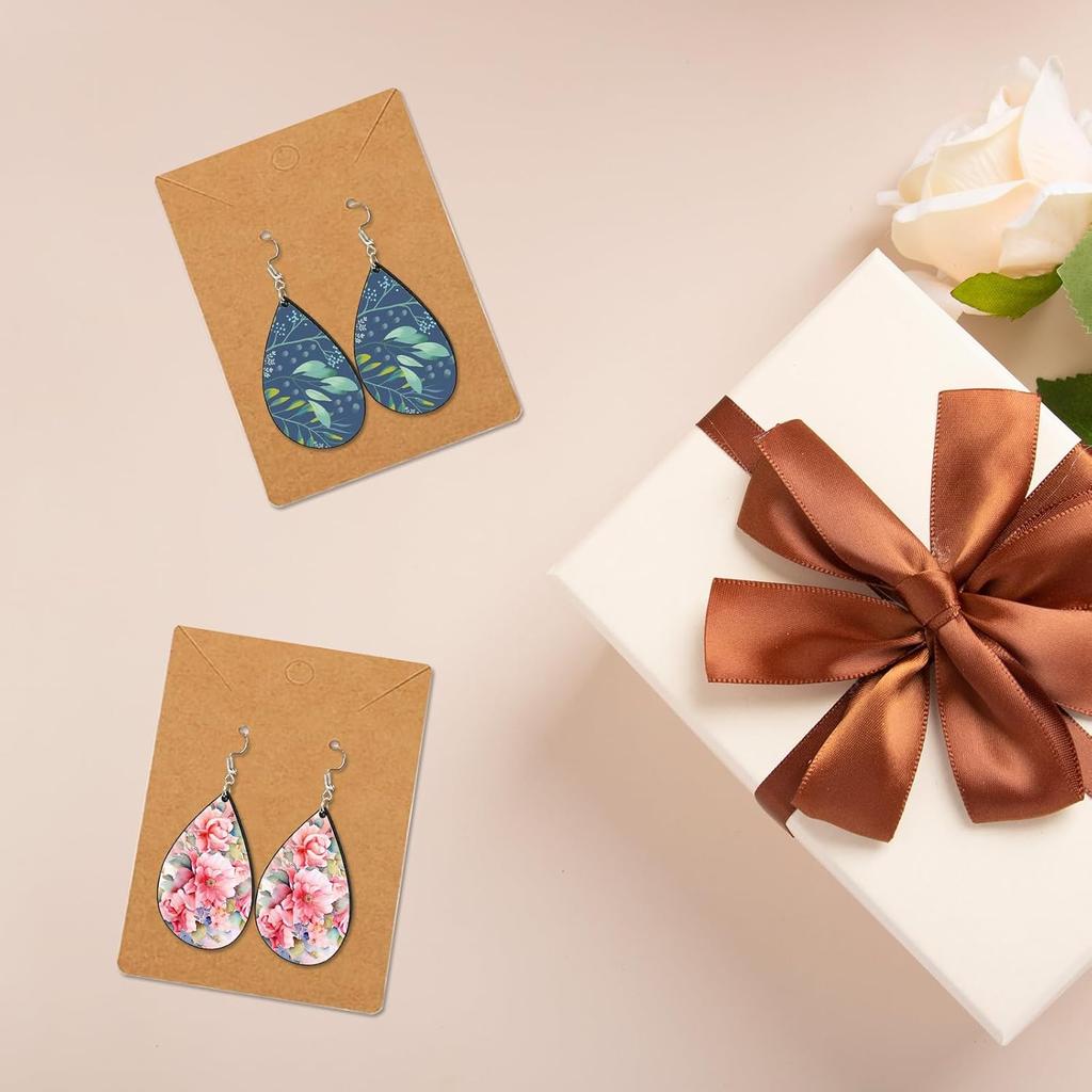 210 pcs Sublimation Earring Teardrop Blanks Bulk Double-Sided MDF Wood 70 Blank Sublimation Earring with 70 Earring Hooks and 70 Jump Rings for