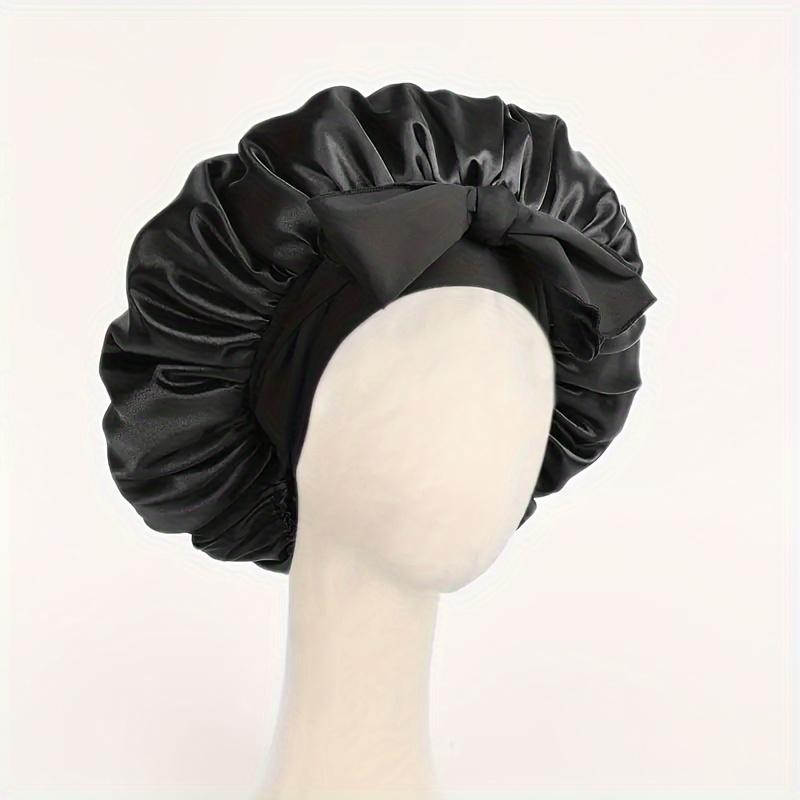 Satin Silky Bonnet With Adjustable Tie Band, Lightweight Sleeping Hair Cap For Women Men, Hair Care Night Bonnet