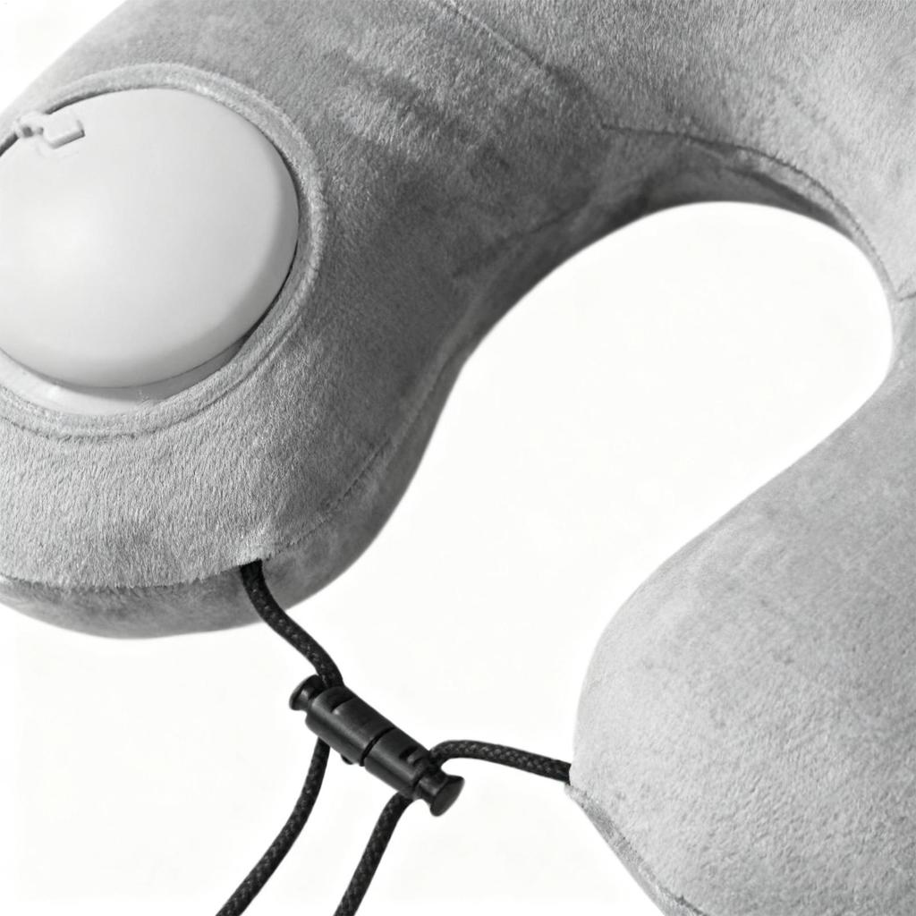 Travel Neck Pillow Inflatable U Shape Neck Support Pillow Plush Sleeper for Travel Sleeping Napping Bedroom Airplane Office