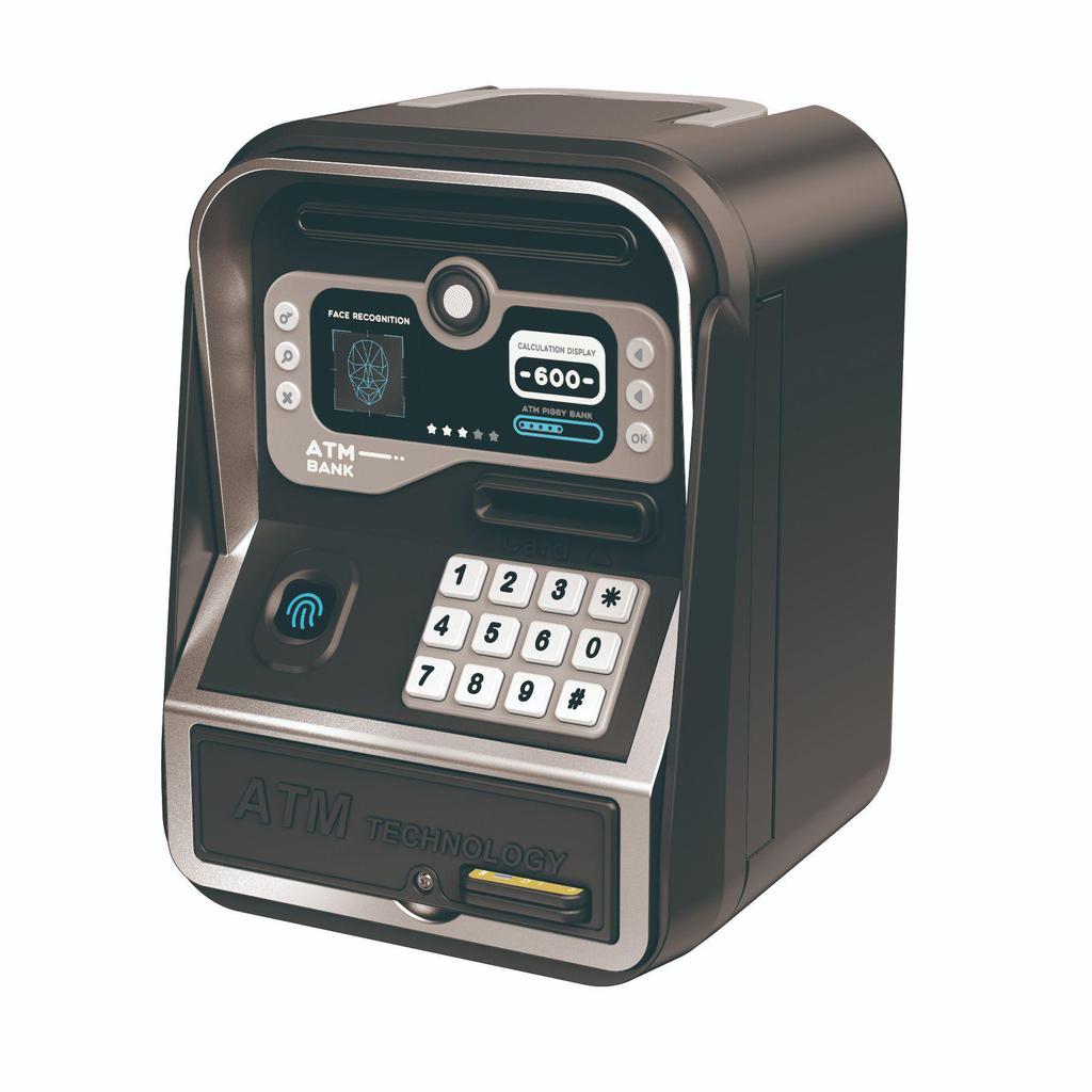 Children's Electric Piggy Bank with Fingerprint Password and Automatic Money Rolling Feature