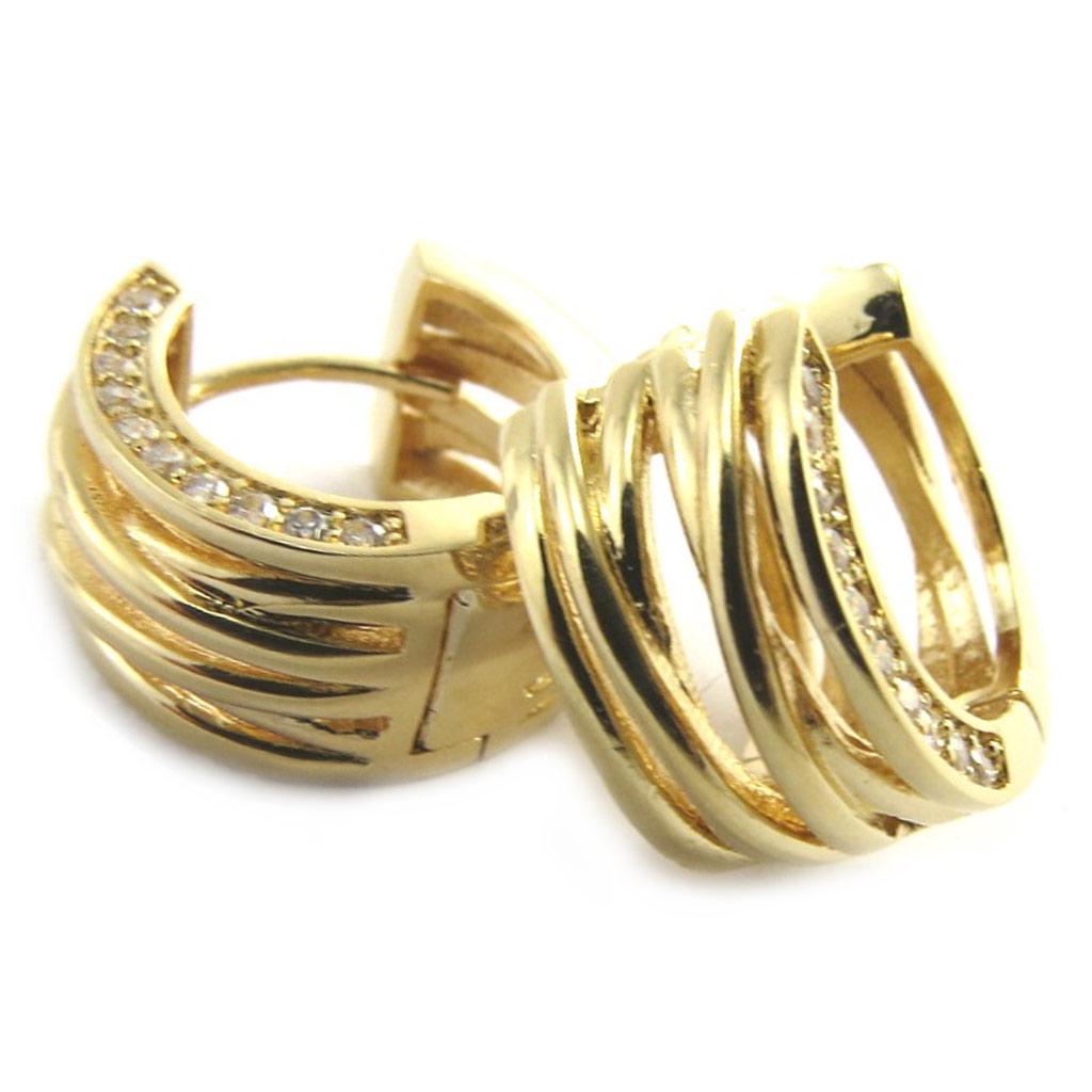 

Les Trésors De Lily [M9486] - Позолоченные серьги-кольца Богиня из белого золота - 17 мм 8 мм