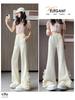 Lace Bow Floral High-Waisted Wide-Leg Summer 2026 Women's Casual Pants