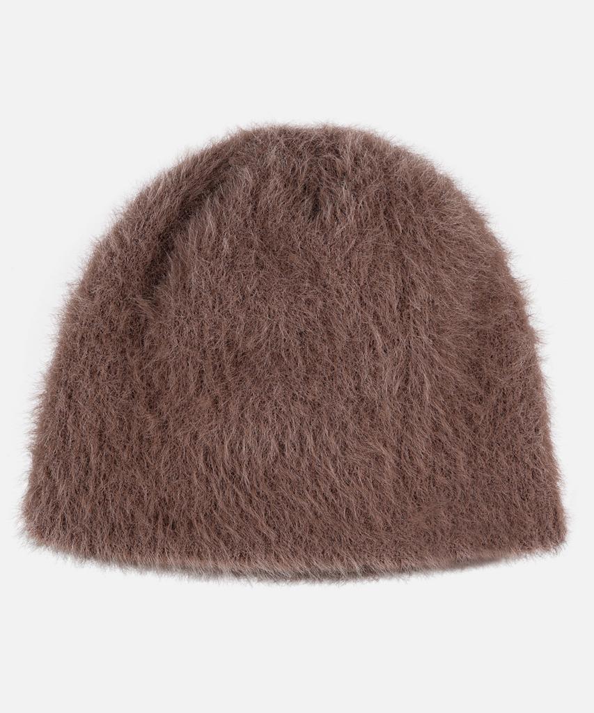 NP STUDIO [Gift Bag] Hairy Fur Knit Beanie Brown