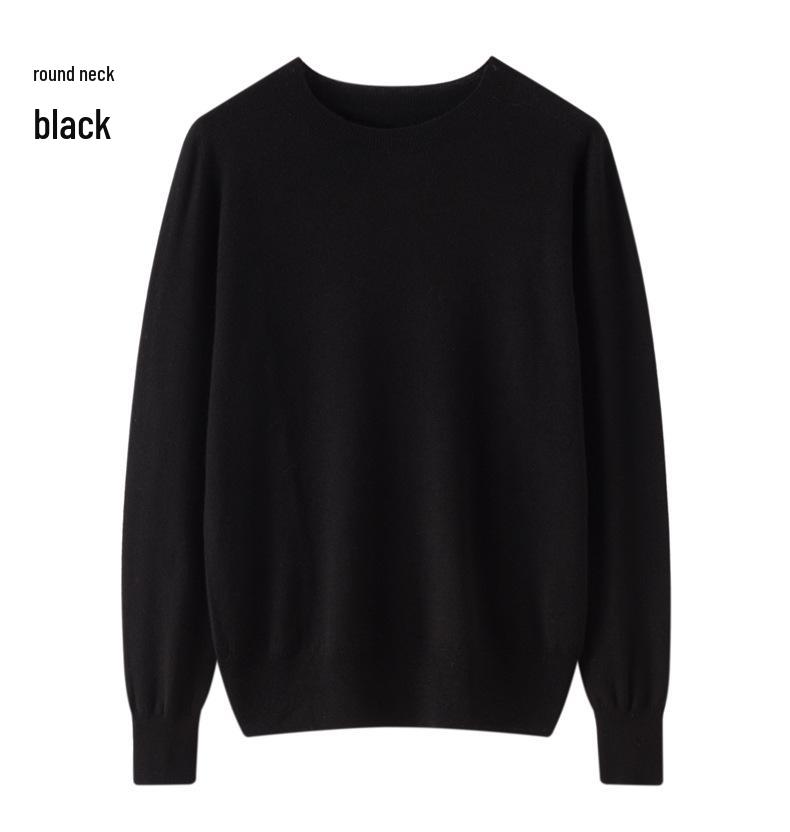 Women's 100% Pure Wool Seamless Knit Sweater, Machine Washable, Round Neck Spring Top