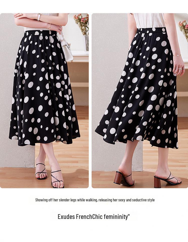 Women's Summer Floral Chiffon A-Line Skirt: Stylish, Fashionable, Elastic Waist, Flattering Design