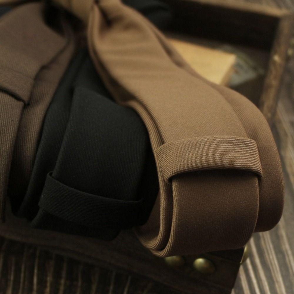 Cotton Elegant Men's Necktie Solid Color Business Suit Accessories Simple Neck Tie Student
