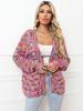 2026 Winter Tie-Dye Colorful Knit Cardigan Button-Up Sweater Plus Size Women's Fashion Knitwear