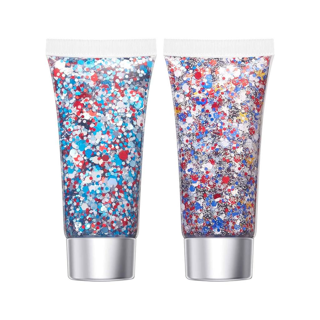Independent Day Glitter Star Face And Body Gel With Sparkling Shine For Festival Celebration