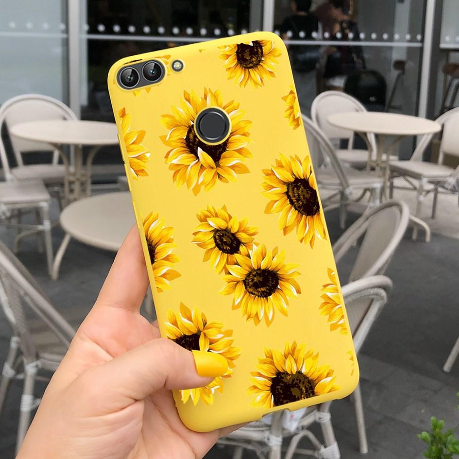 For Huawei P Smart Case For Huawei P Smart 2018 Daisy Flower Phone Case FIG-LX1 Soft Tpu Silicone Back Cover On PSmart 5.65" Bag