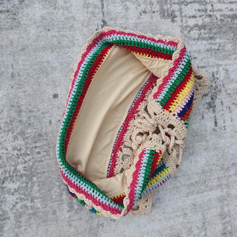 Handmade European & American Stripe Crochet Bikini Set