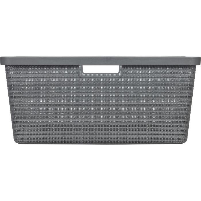 Corbeille à linge - Curver - Jute - 46 L - Gris