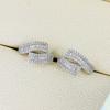 New Vintage 100% Pure 925 Sterling Silver Earrings Full Pave 5a Zircon Cross inlaying Ear Stud For Women Luxury Fine Jewelry