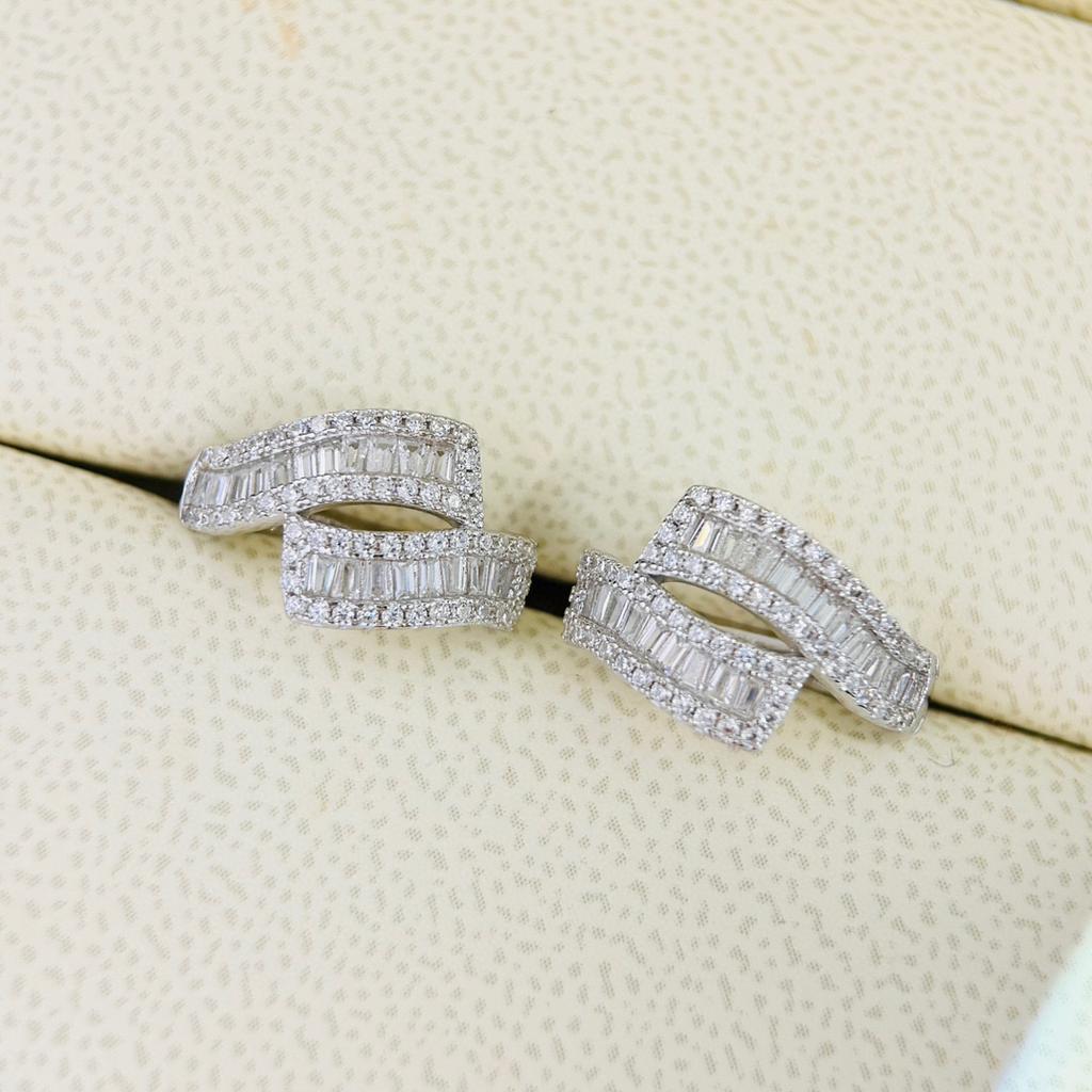 New Vintage 100% Pure 925 Sterling Silver Earrings Full Pave 5a Zircon Cross inlaying Ear Stud For Women Luxury Fine Jewelry