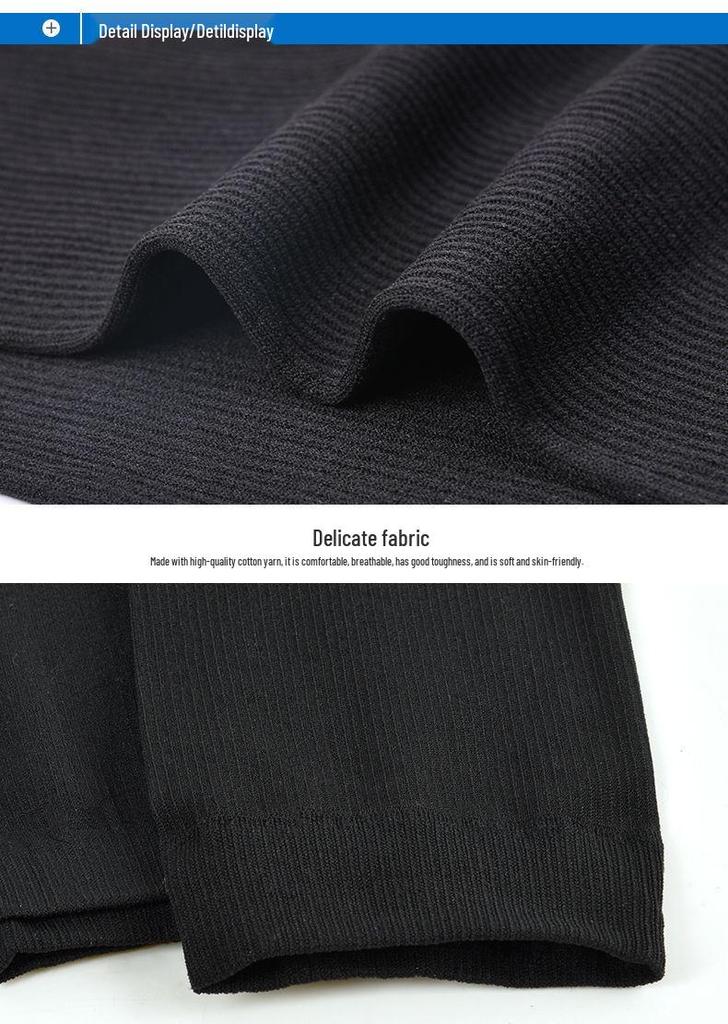 Langsha Men's Ultra-Thin Ice Silk Mid-Calf Socks - Breathable Black Summer Silk Stockings