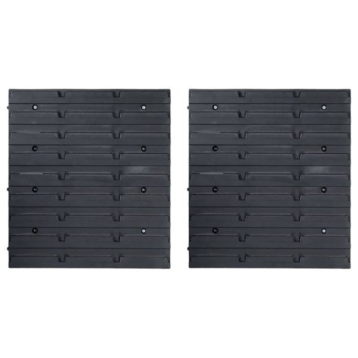 Kit de stockage avec panneaux muraux - vidaXL - 71 pcs - Rouge et noir - Plastique - Extensible