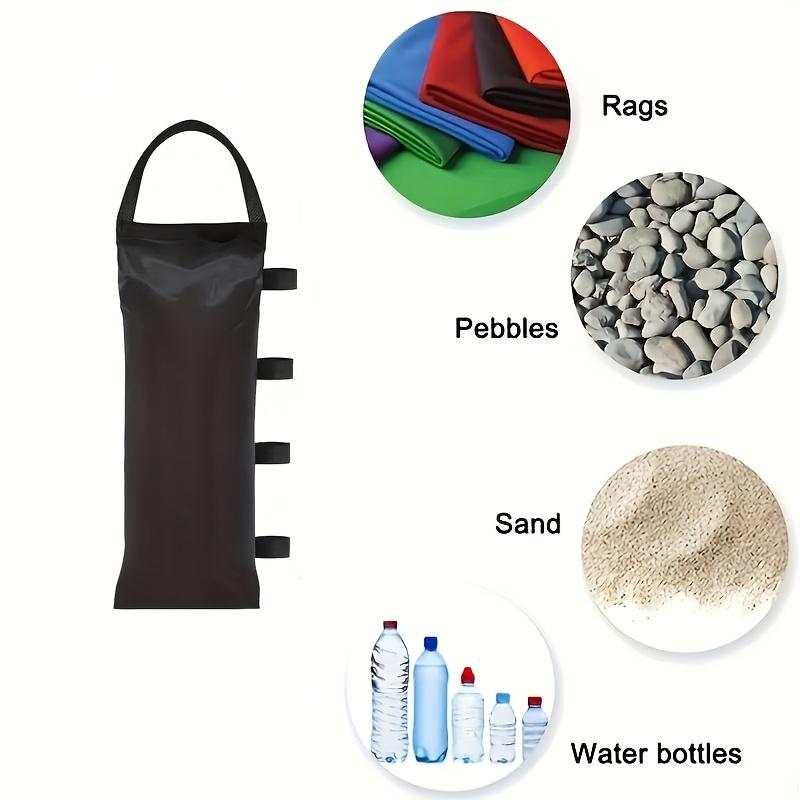 4 Stück Hochleistungs-Outdoor-Pavillon-Gewichte - Strapazierfähiges Polyester, Schwarz, Winddichte Sandsäcke für Sonnenschutz und Picknicks