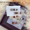 Walnut Edge Nail Art Display Frame with Solid Wood Retractable Board