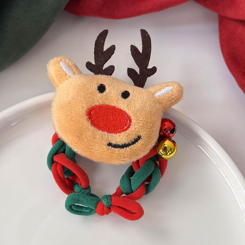 

Милая девушка Санта-Клауса, плетеные волосы, круглая гулька, высокая резинка, новогодние рождественские аксессуары для волос, веревка для волос