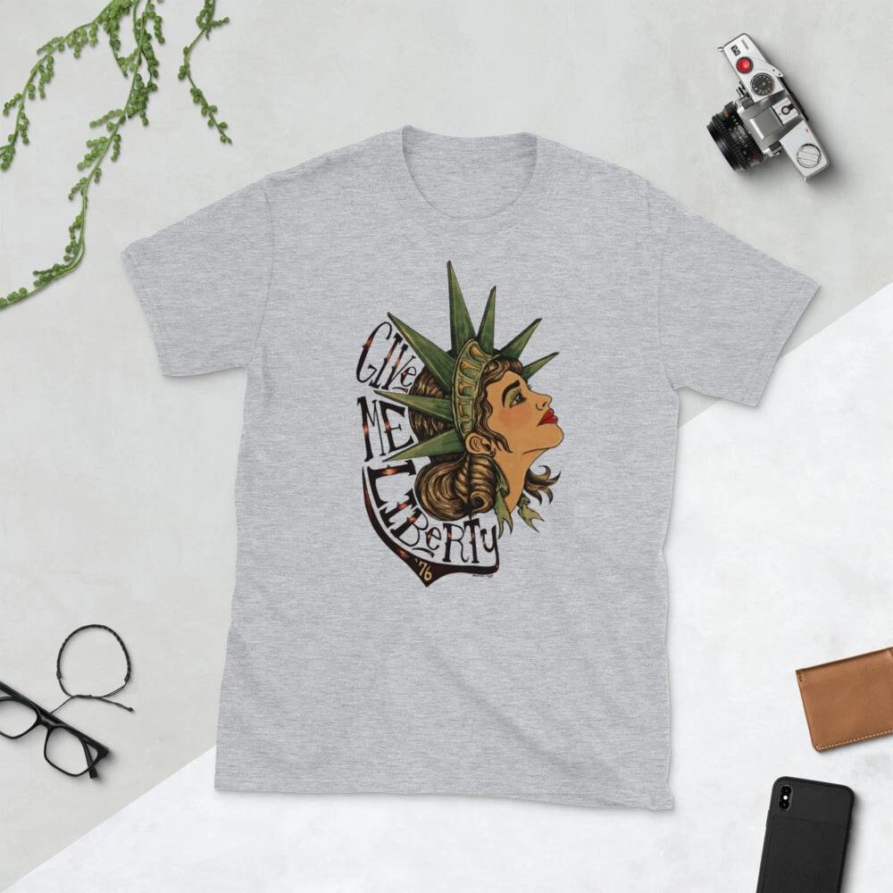 Statue of Liberty Old School Traditional Tattoo T-Shirt Give Me Liberty Shirt NR 4XL
