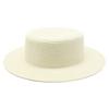 Seaside vacation beach sun protection sun hat green straw hat light board DIY versatile British flat top top top hat