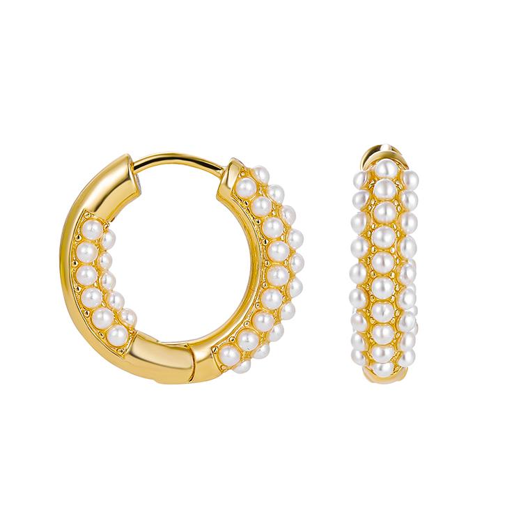 Fashion Round Beads Hoop Earrings for Women Trendy Geometric Circle Green Stone Earrings Huggies Jewelry 2022 New