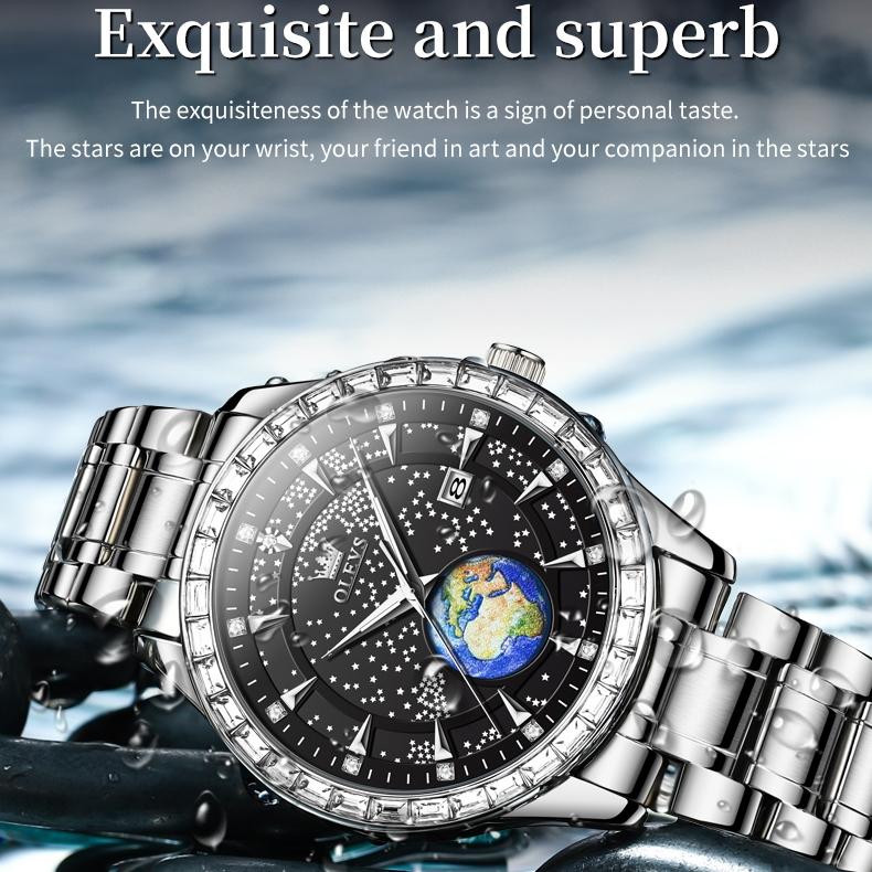 OLEVS Brand Watches New Star Luminous Quartz Watch Fashion Fashion Men's Watch Men's Watch