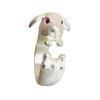 Easter Bunny Ring Alloy Adjustable Open Ring for Party Gift