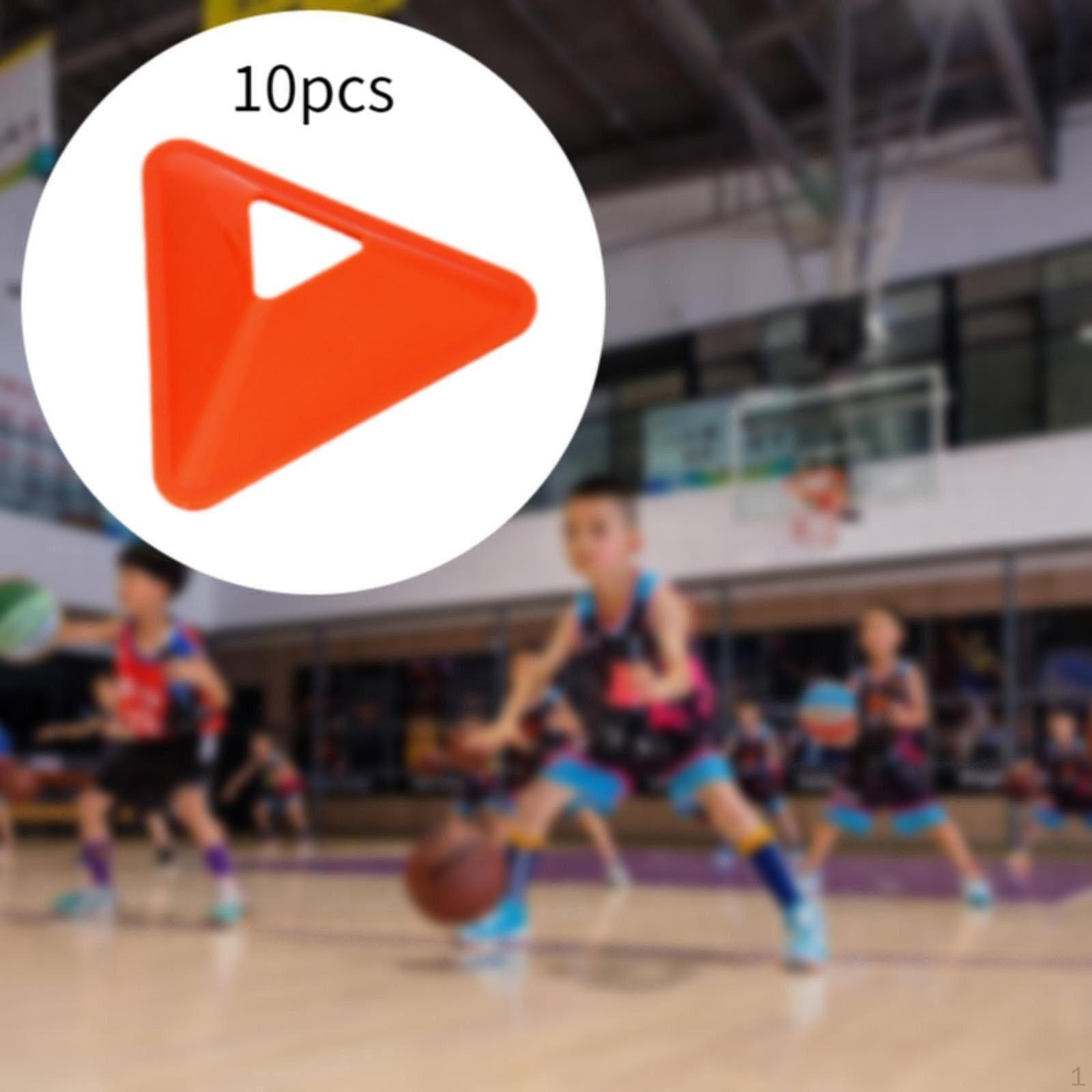 

10 штук футбольных тренировочных конусов для ловкости Диск Треугольник оранжевый