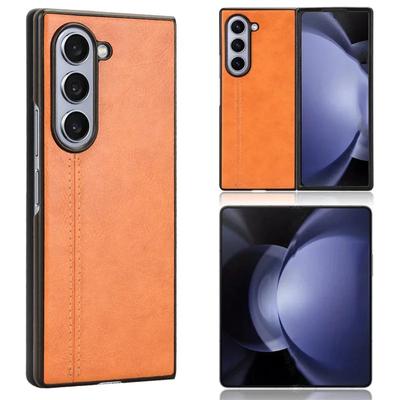 High Quality Business Sle Leather Pure Color Ultra Thin Phone Case for Samsung Galaxy Z Fold 7 6 Screen Shockproof Protect Cover