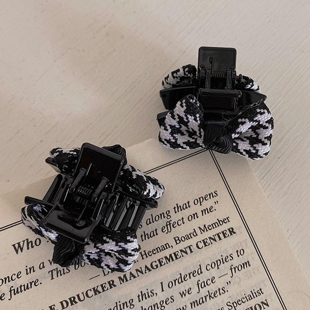 Shark Clip Houndstooth Korean Style Headwear Mini Hair Claw Small Grab Clip Female Hair Accessories