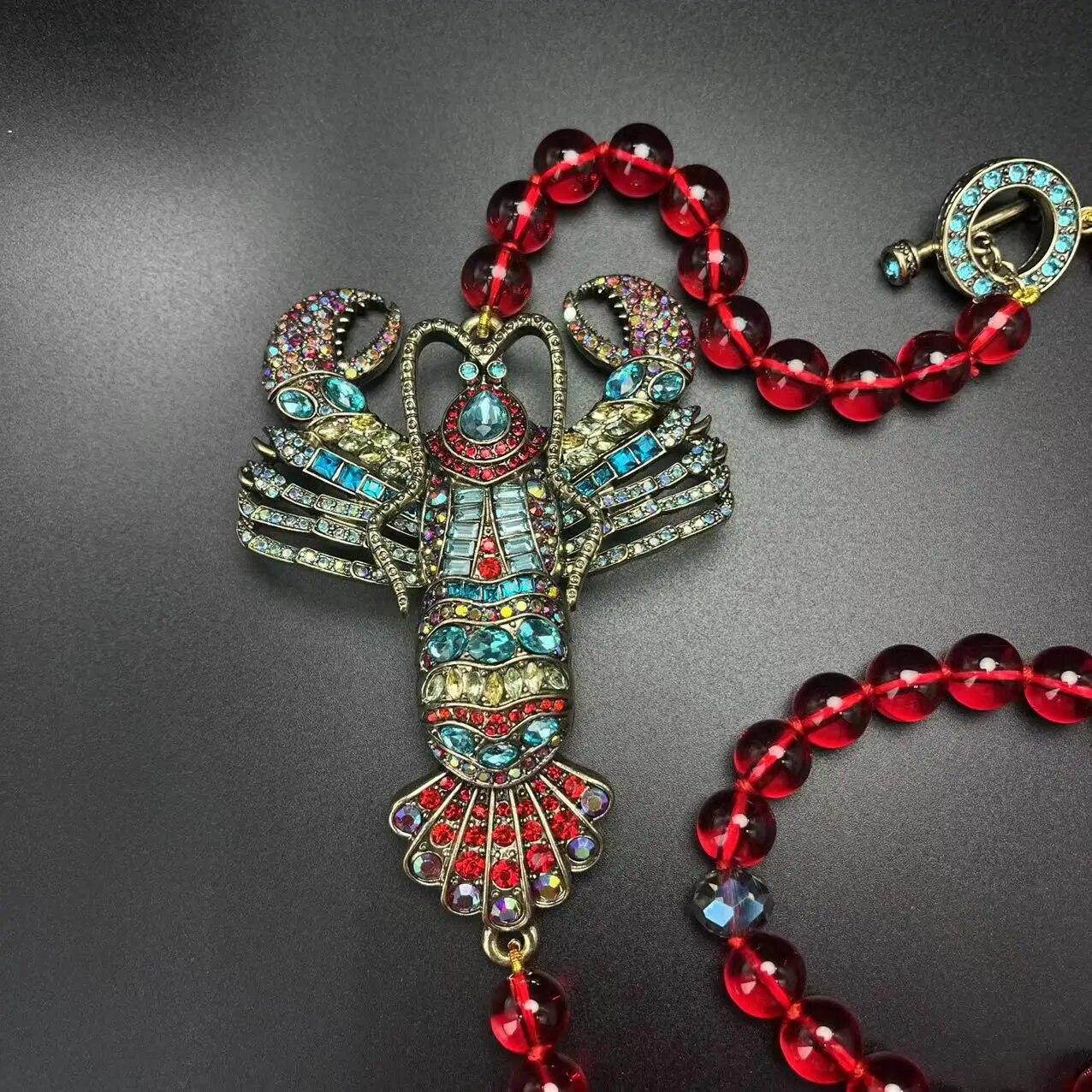 

Винтажный дворцовый стиль, роскошное стеклянное ожерелье с лобстером, серьги, кольцо, великолепная мода