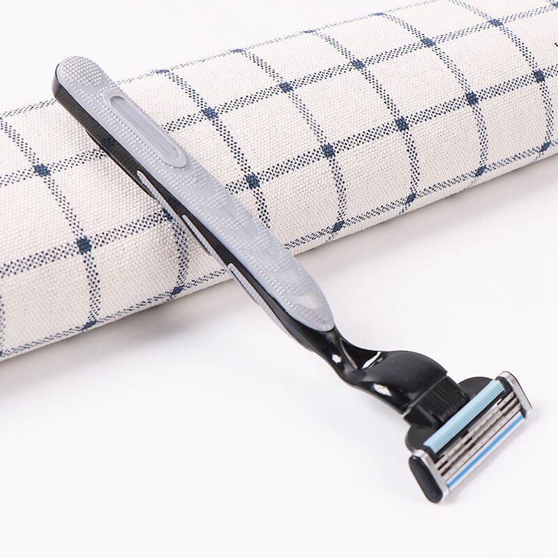 Siyah 5 adet/takım 1 makine 4 bıçak manuel erkek epilasyon tıraş bıçağı değiştirilebilir tıraş bıçakları