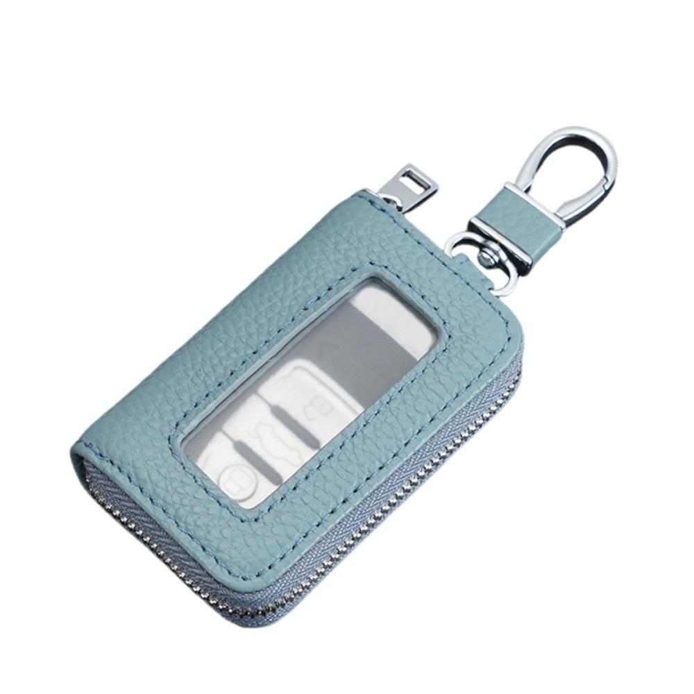 Universal Leather Car Key Bags Zipper Classic Key Pouch Hook Keychain Holder Men Women