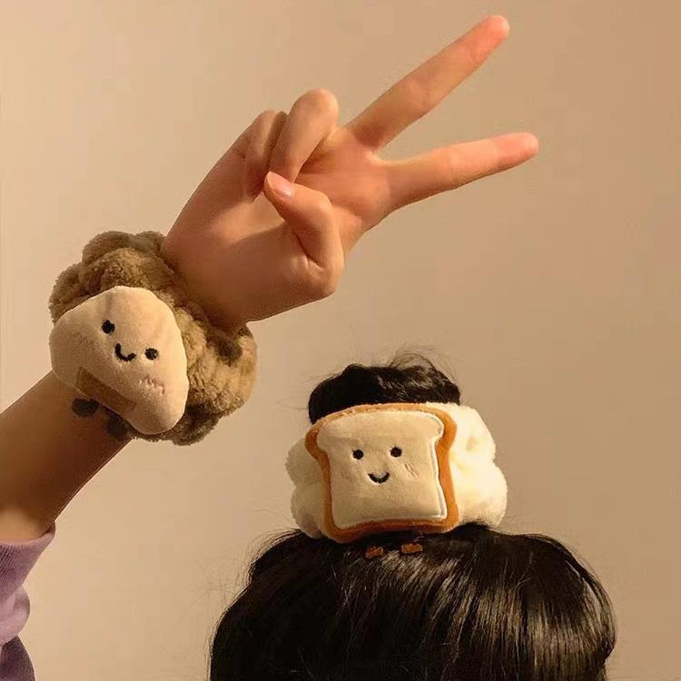 Cute Cartoon Toast Face Washing Waterproof Wristbands - Absorbent, Moisture-Proof Wrist Guards for Toiletries and Sweat Absorption.