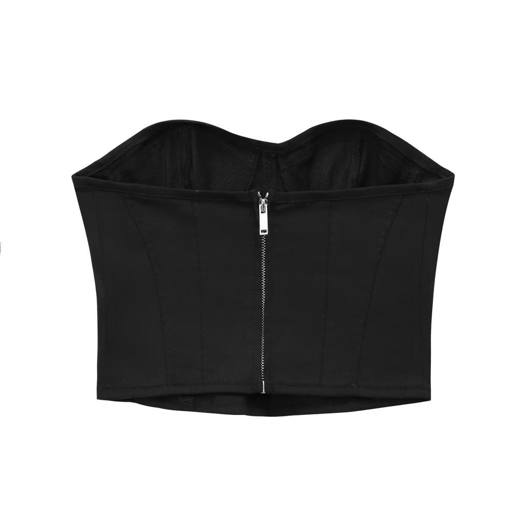 Women's Sleeveless Bustier Corset Top - Sexy European & American Style for Spring & Autumn 2025