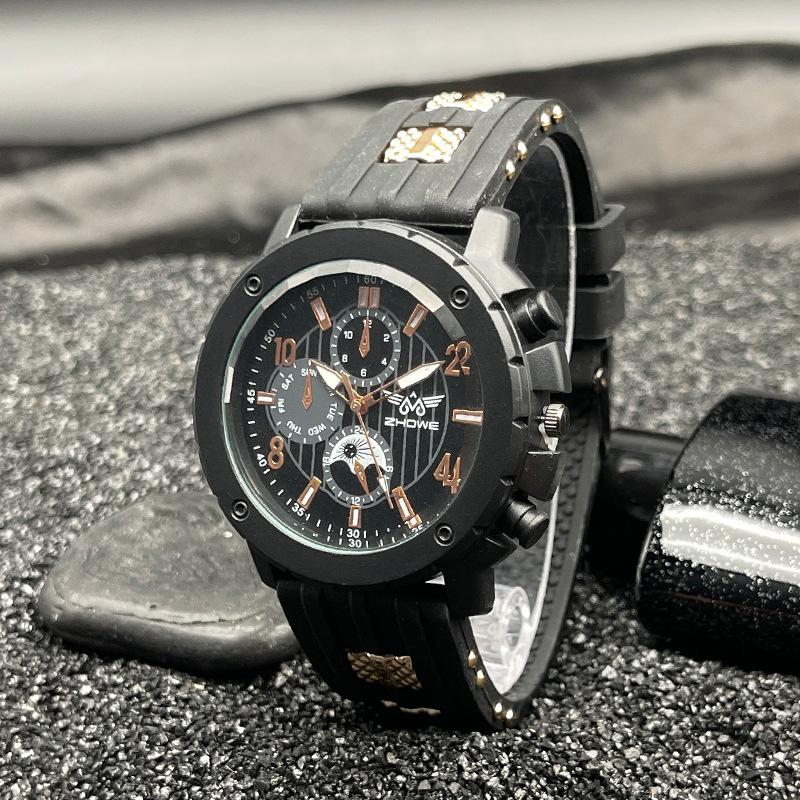 JYL Men's Watch Student Large Dial Business Silicone Strap