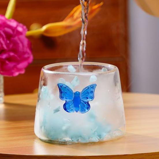 Dubbelväggiga Kaffemuggar i Glas med Torkade Blommor 150ml Värmetålig Glasmugg för Hemkontor Eftermiddagste Koppar Unika Gåvor för Kvinnor