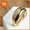 Huitan Curve Design Women Ring Gold Color Wedding Engagement Luxury Accessories Inlaid Shining CZ Fashion Party Jewelry Gift